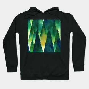 Watercolor Christmas Trees Hoodie